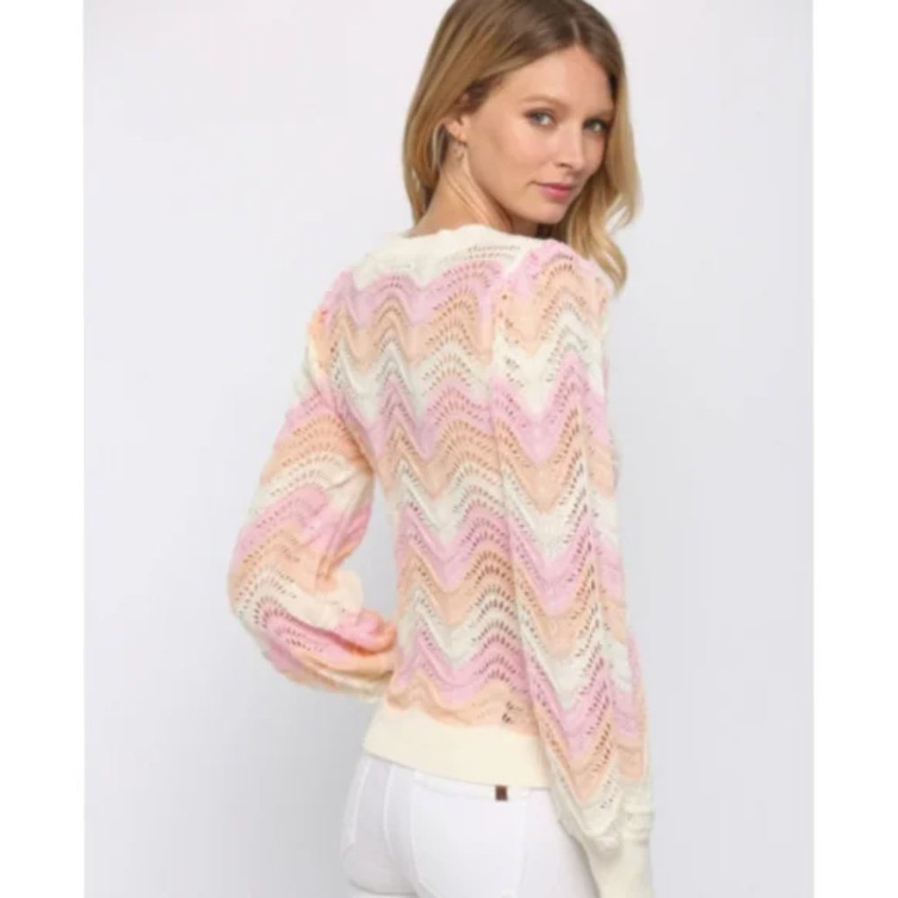 Fate Open Weave Linen V-Neck Sweater